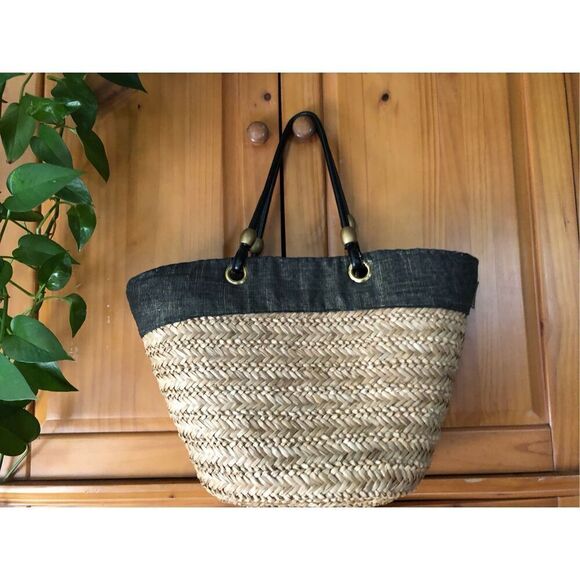 Sun And Sand Beaded Woven Purse Tote Bag Boho Beach Summer - Picture 5 of 12